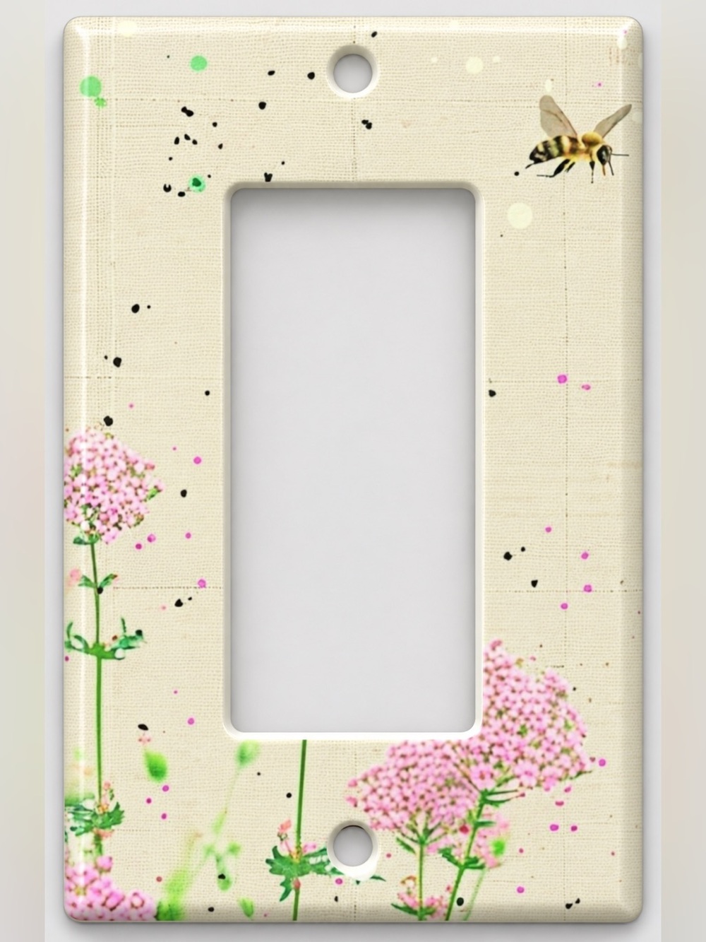 Handmade Honey Bee Wildflower Cottagecore Rocker Light Switch Cover Plate